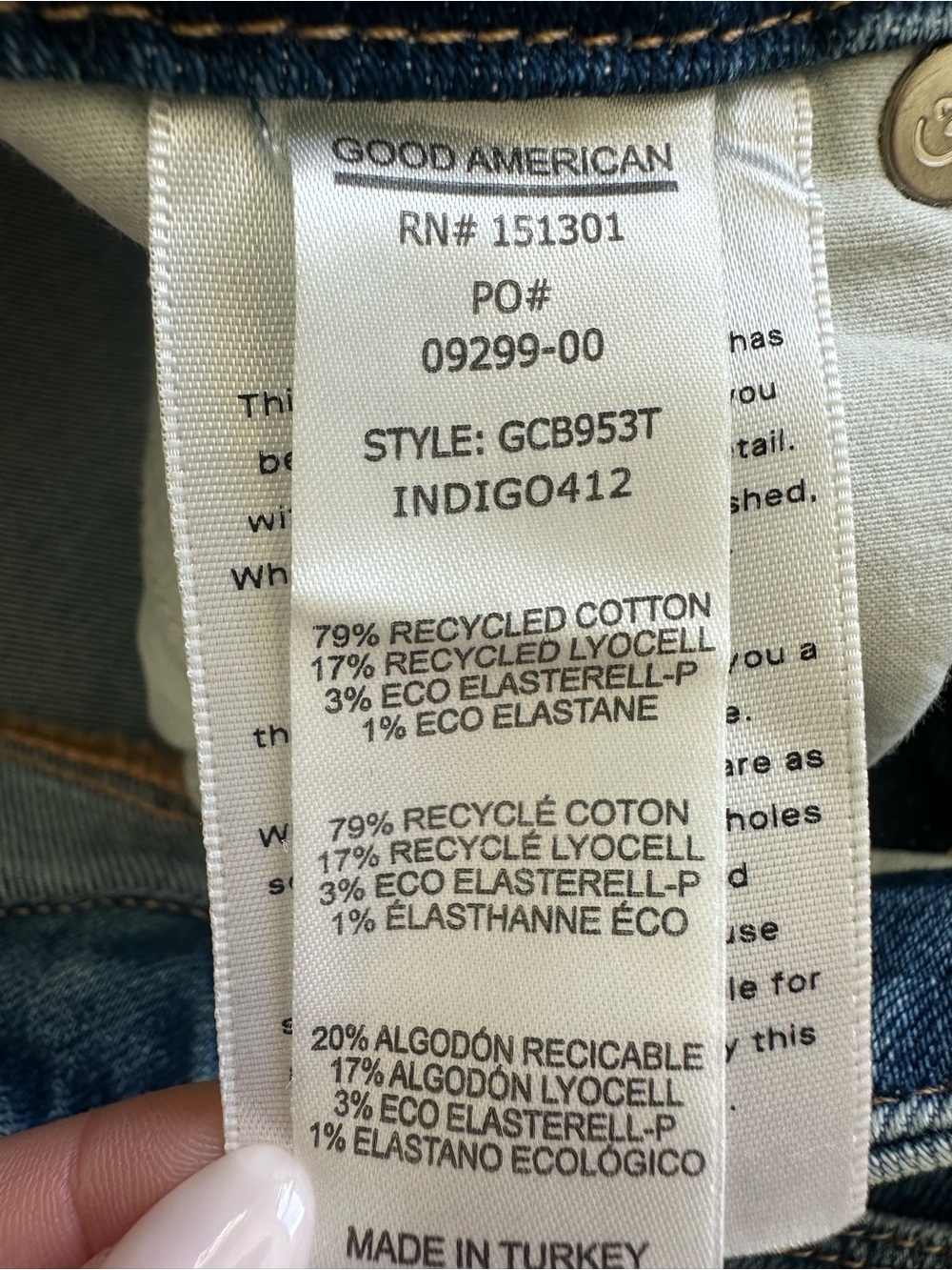 NWT Good American Good Classic Bootcut Jeans in Indigo - Picture 12 of 12